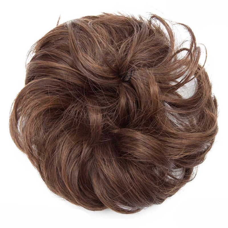 Cleo Women's Ponytail Extensions | Curly Messy Bun Style 11