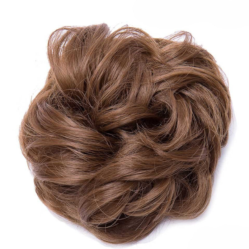 Cleo Women's Ponytail Extensions | Curly Messy Bun Style 12