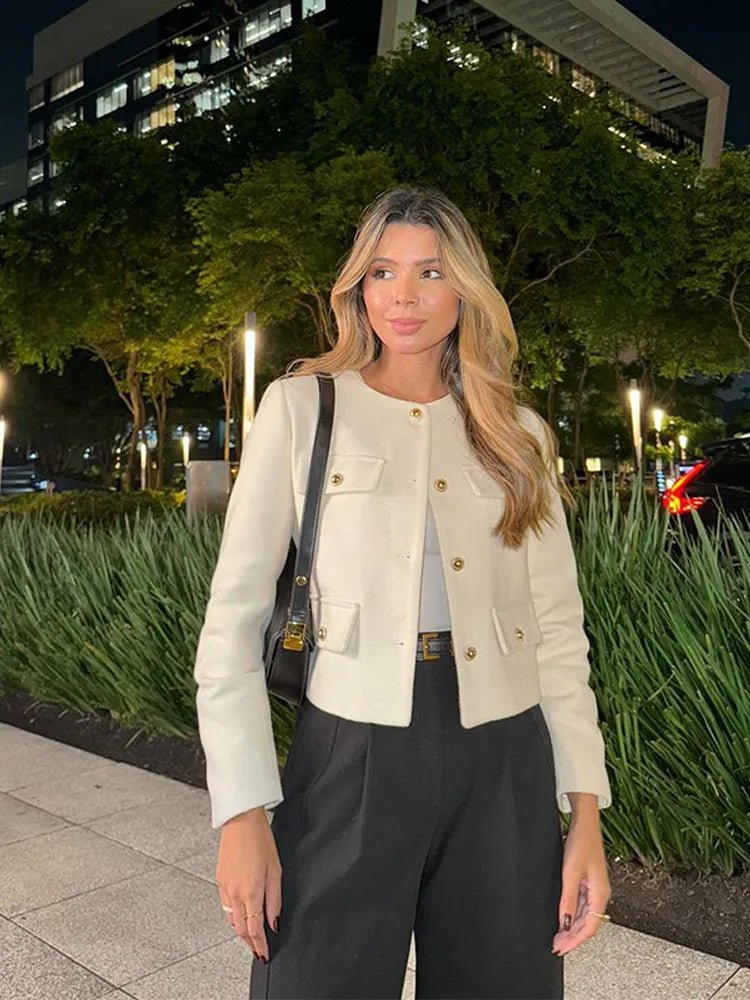 Evelyn Women's Black Blazer | Tailored Tweed Elegance 4