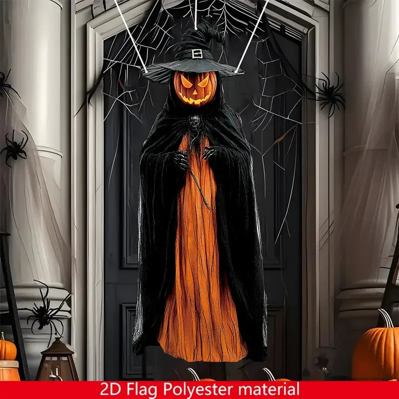 Evil Pumpkin Man Halloween Decoration | 2D Hanging Outdoor/Indoor Cloth 2