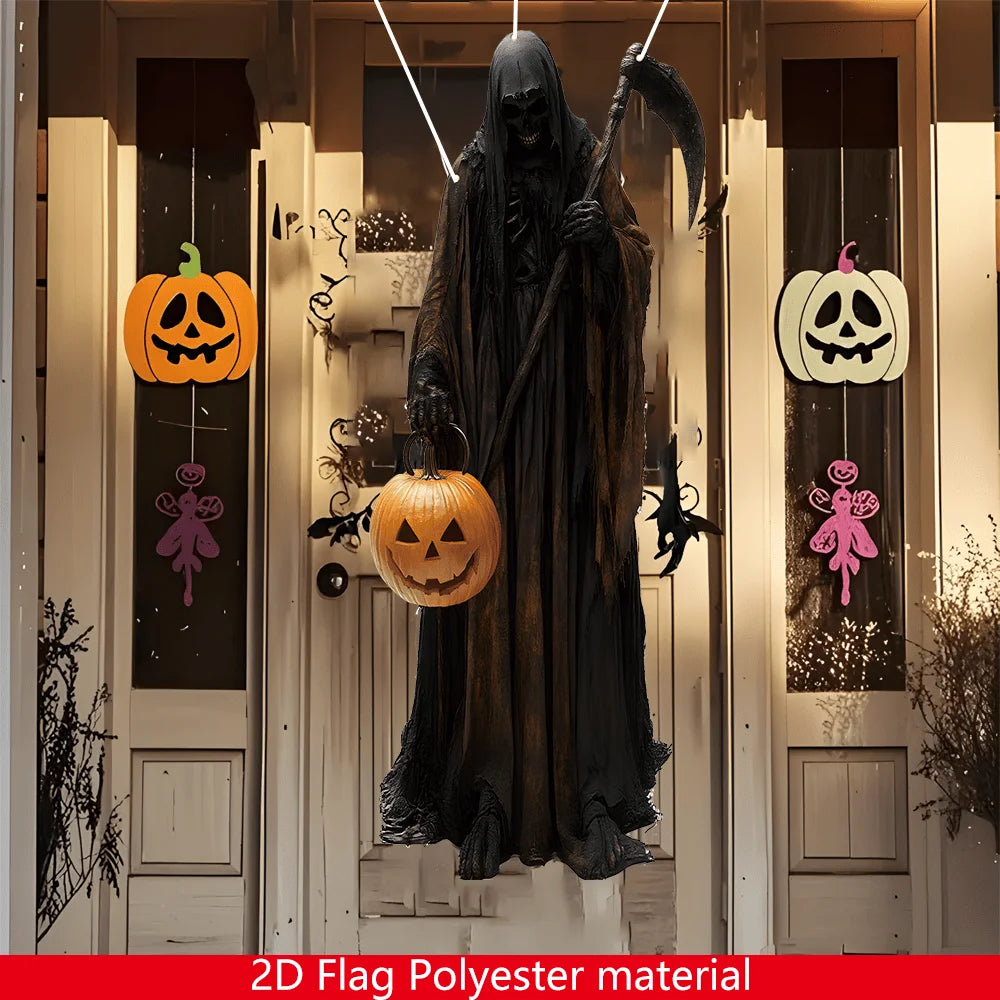 Evil Pumpkin Man Halloween Decoration | 2D Hanging Outdoor/Indoor Cloth 5