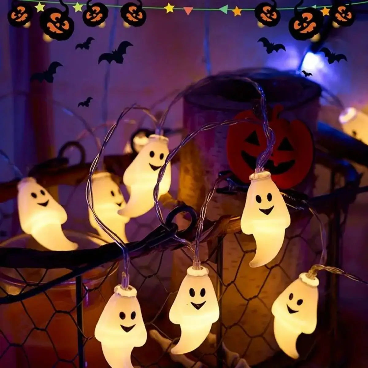 Glimmer Halloween Outdoor String Lights | Battery Powered, Waterproof, 10 Bright Lights 3
