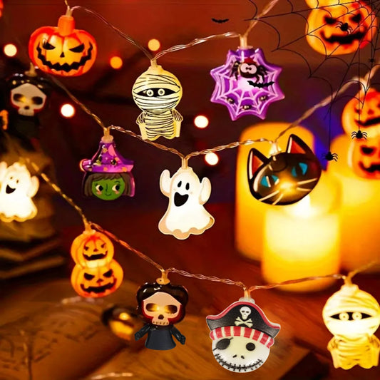 Glimmer Halloween Party Lights | Battery Powered LED, Spooky Shapes 0