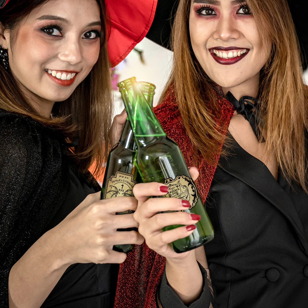 Halloweek Vintage Gothic Wine Bottle Labels | Easy Peel & Stick, Set of 12 or 24 3