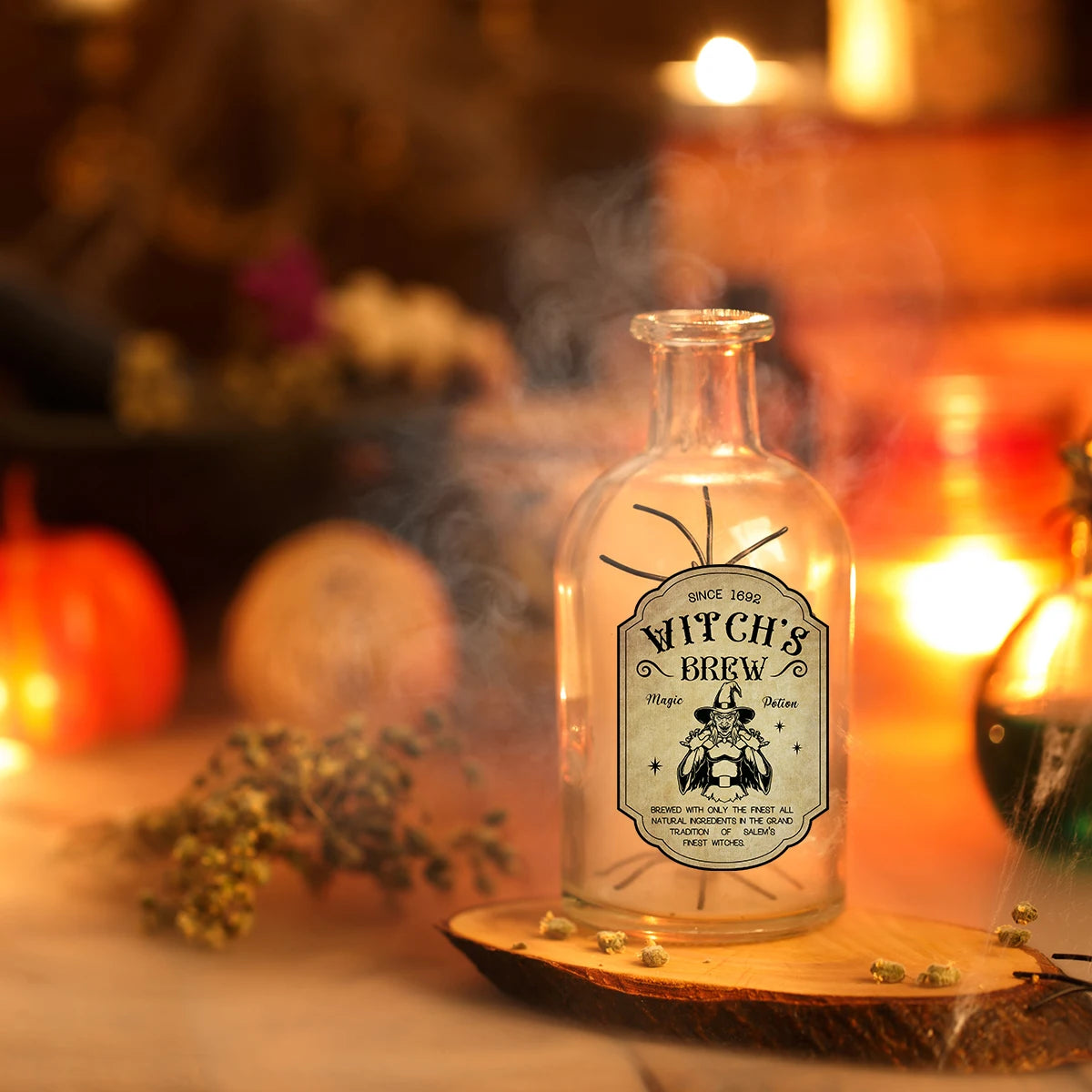 Halloweek Vintage Gothic Wine Bottle Labels | Easy Peel & Stick, Set of 12 or 24 4