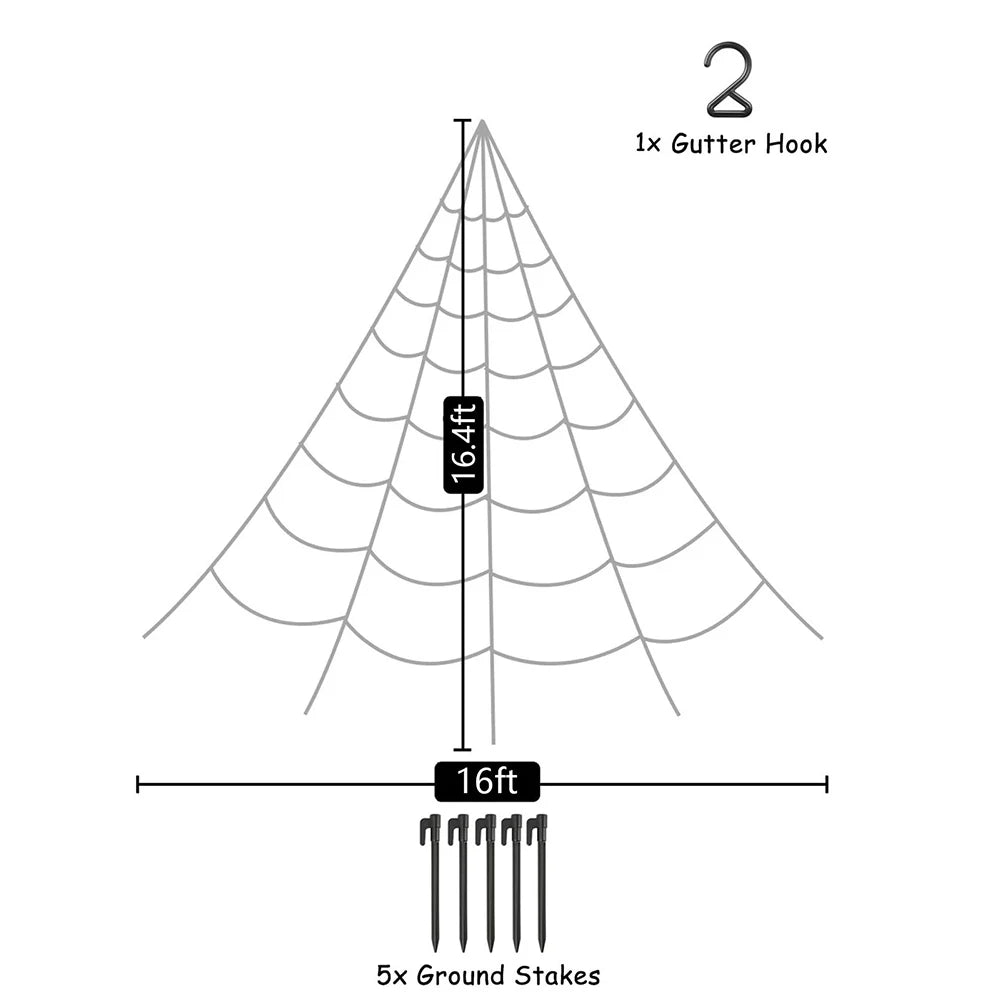 Halloweena Large Spider Web Decoration | Plush 5m Outdoor and Indoor Halloween Decoration 5