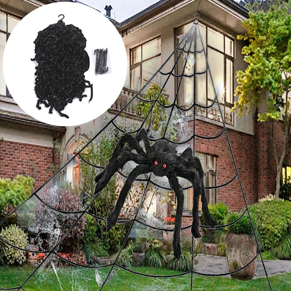 Halloweena Large Spider Web Decoration | Plush 5m Outdoor and Indoor Halloween Decoration 6