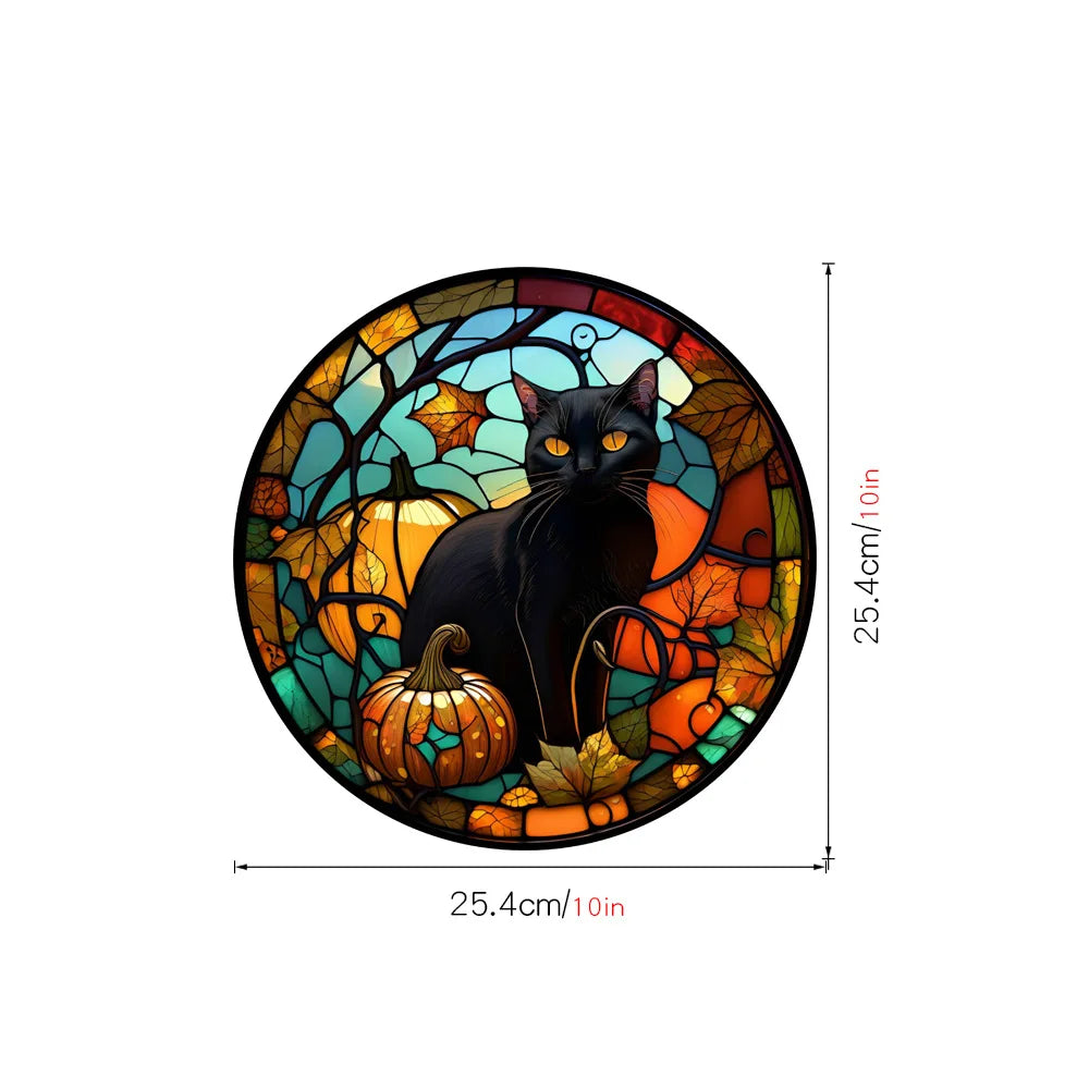 Haunted Cat Glass Stickers | Removable PVC, Halloween Decor 13