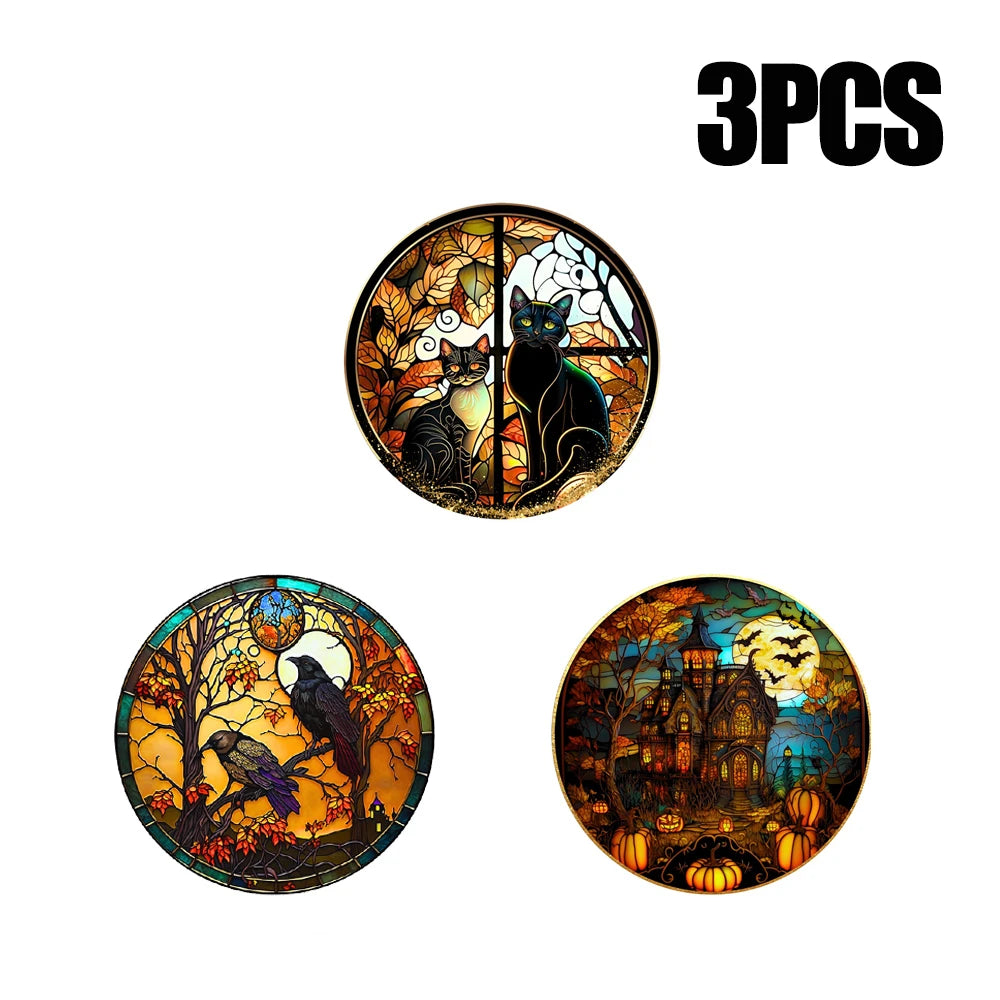 Haunted Cat Glass Stickers | Removable PVC, Halloween Decor 15