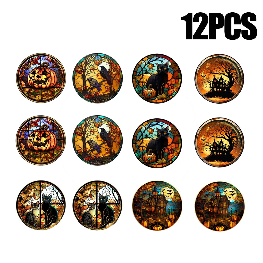 Haunted Cat Glass Stickers | Removable PVC, Halloween Decor 9