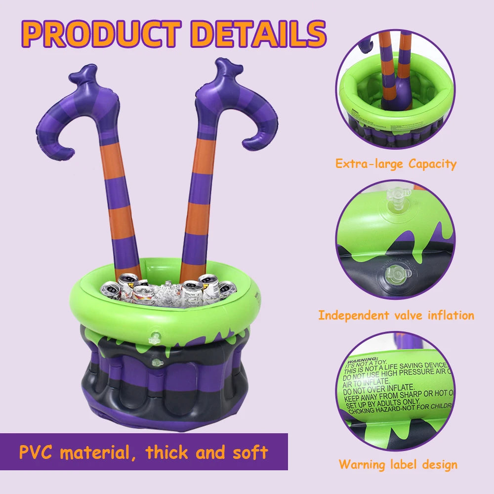 Holly Inflatable Ice Bucket | PVC Witch's Cauldron Design for Outdoor Parties 3