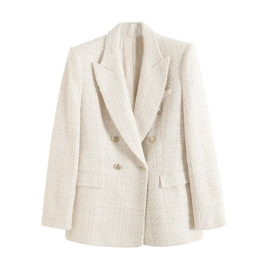 Kira Women's Tweed Blazer | Structured Fit, Classic Elegance 0