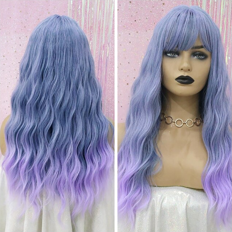 Luna Women's Wavy Hair Wig | High-Temperature Fiber, Stylish Bangs 29