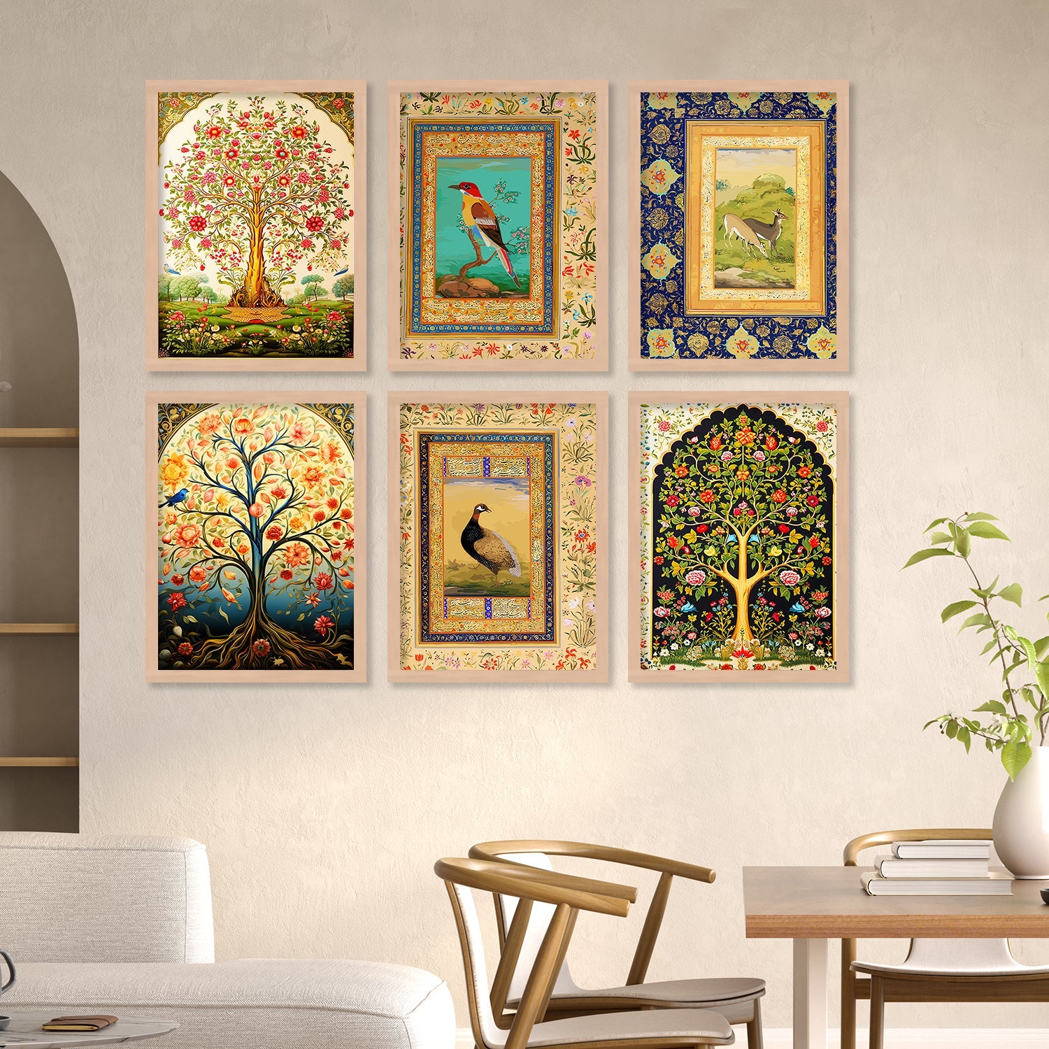 Madhubani Art Framed Posters Set | Traditional Indian Wall Art Decor 0
