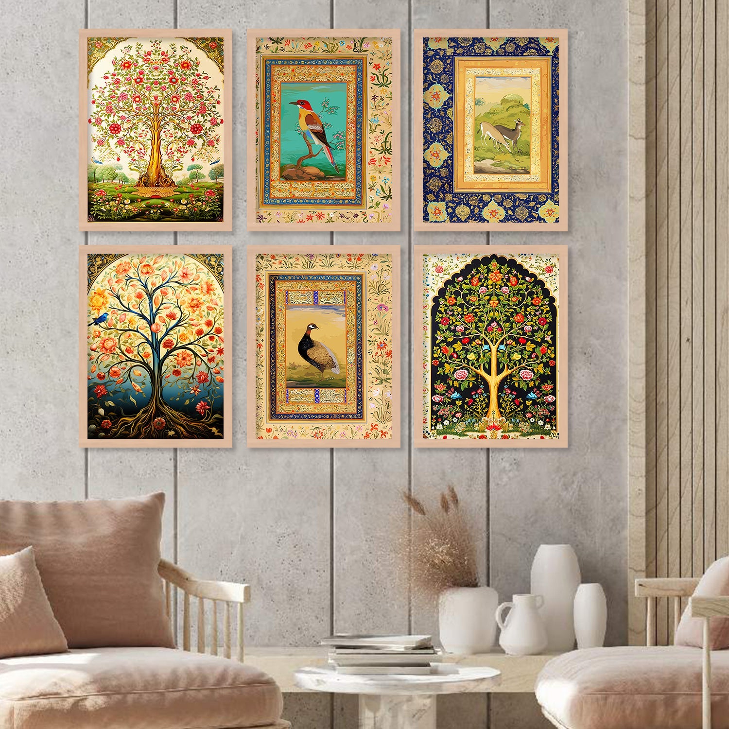 Madhubani Art Framed Posters Set | Traditional Indian Wall Art Decor 5