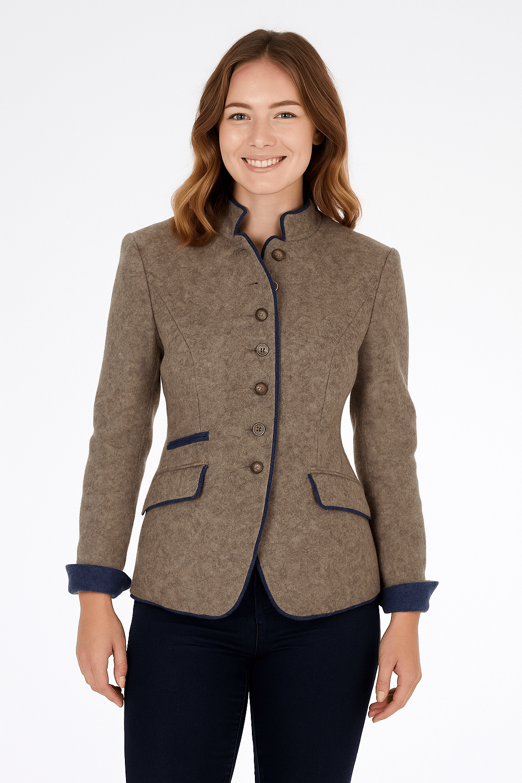 Mara Women's Blazer | Stand-Up Collar, Tailored Fit 2