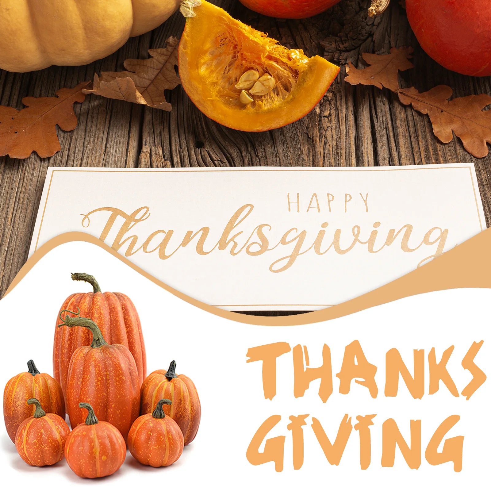 Misty Mini Faux Pumpkin Set | Realistic Foam Decor for Halloween and Autumn 3