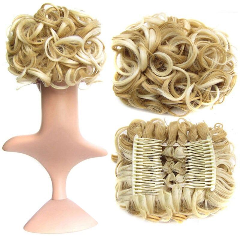 Misty Women's Hair Bun Extensions | High-Temperature Fiber, Curly 11