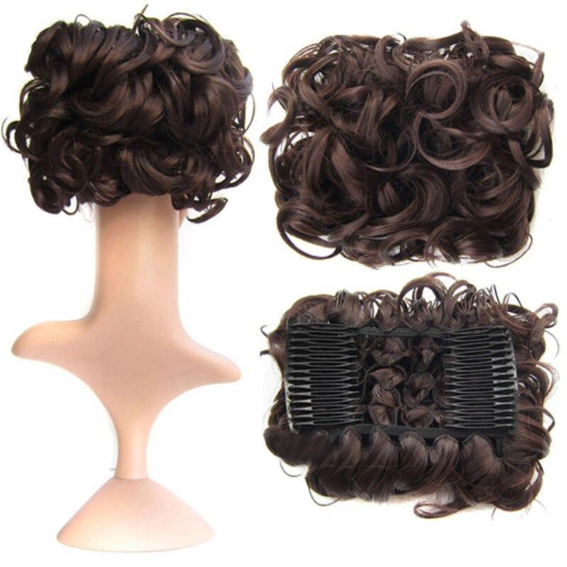 Misty Women's Hair Bun Extensions | High-Temperature Fiber, Curly 12
