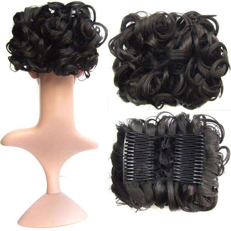 Misty Women's Hair Bun Extensions | High-Temperature Fiber, Curly 15