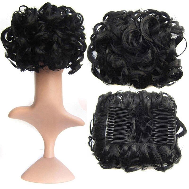 Misty Women's Hair Bun Extensions | High-Temperature Fiber, Curly 16