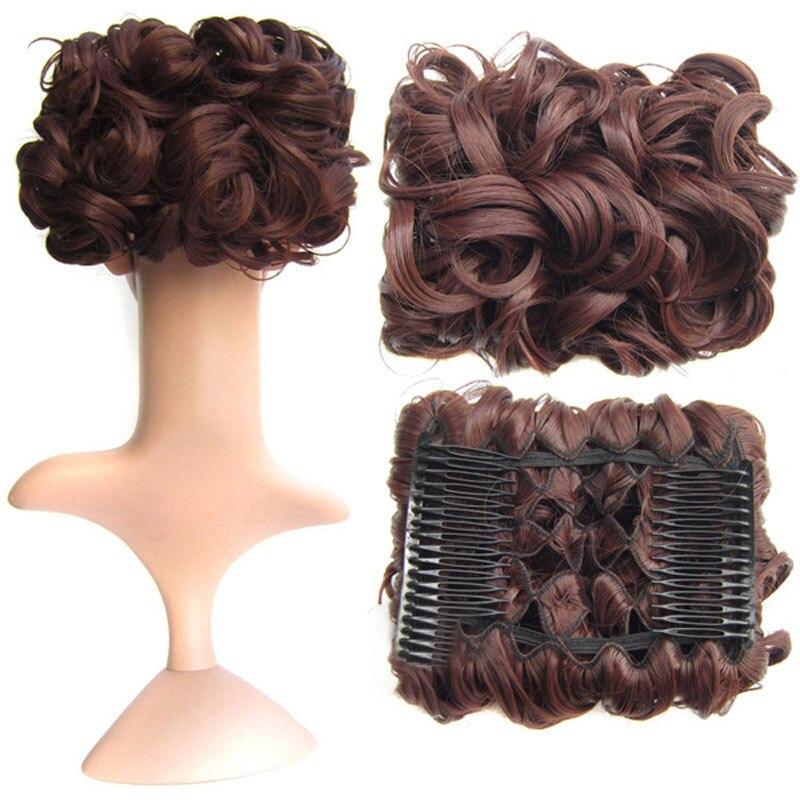 Misty Women's Hair Bun Extensions | High-Temperature Fiber, Curly 19