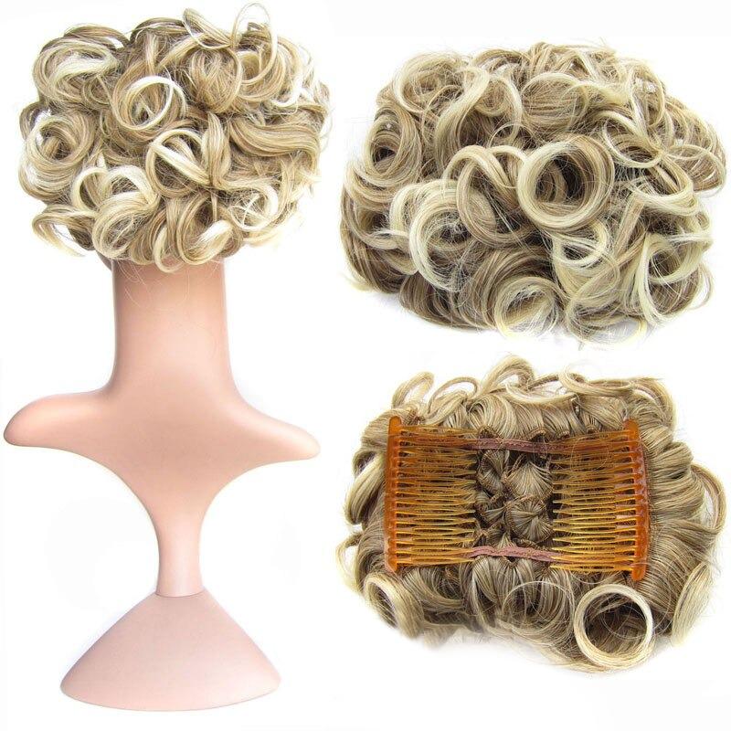 Misty Women's Hair Bun Extensions | High-Temperature Fiber, Curly 21