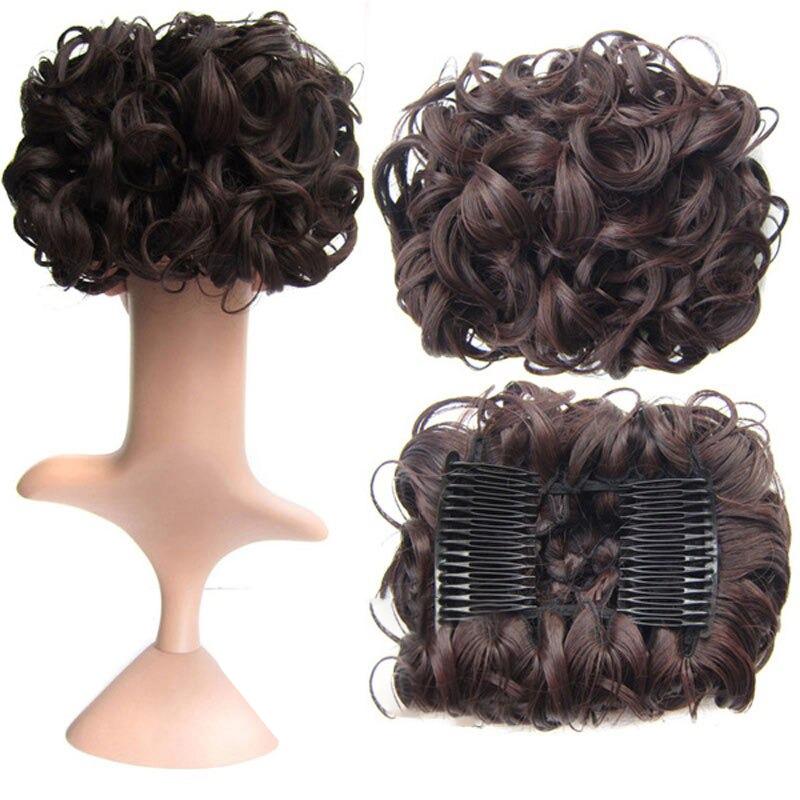 Misty Women's Hair Bun Extensions | High-Temperature Fiber, Curly 24