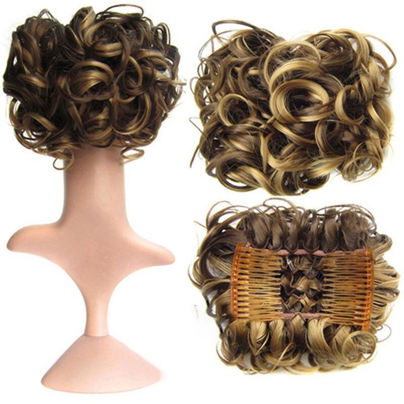 Misty Women's Hair Bun Extensions | High-Temperature Fiber, Curly 30
