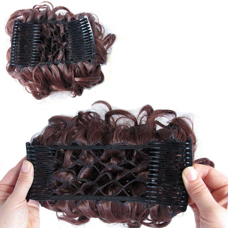Misty Women's Hair Bun Extensions | High-Temperature Fiber, Curly 6