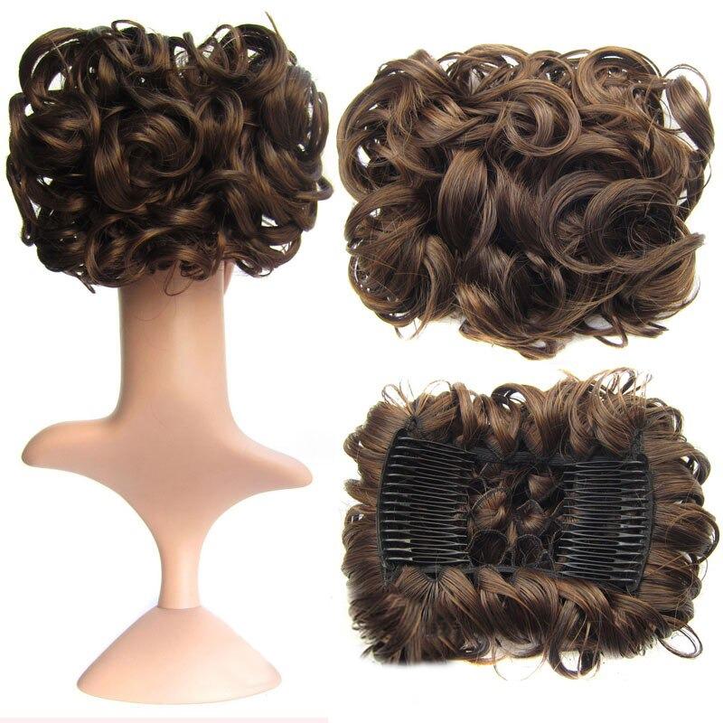 Misty Women's Hair Bun Extensions | High-Temperature Fiber, Curly 8