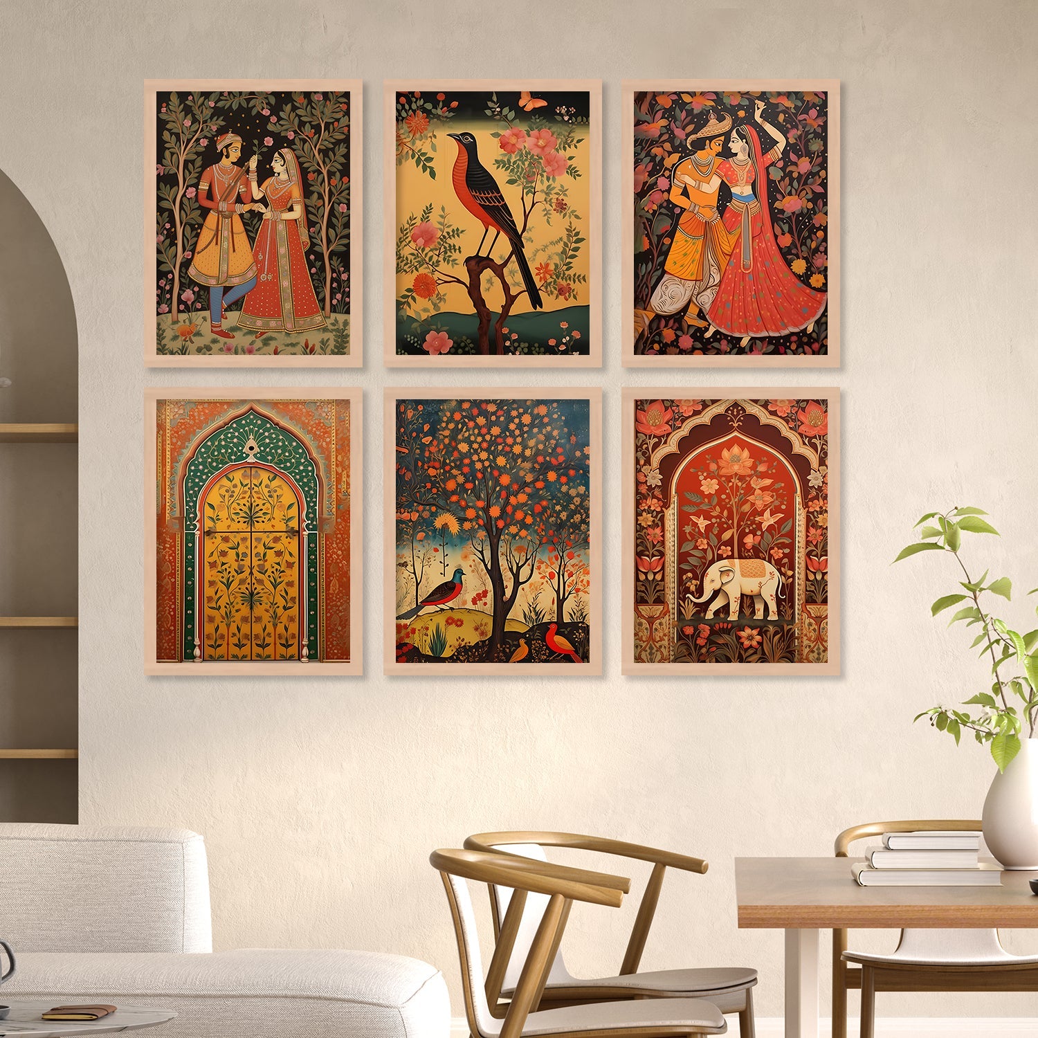 Pichwai Art Framed Prints Set | Intricate Traditional Indian Decor 1