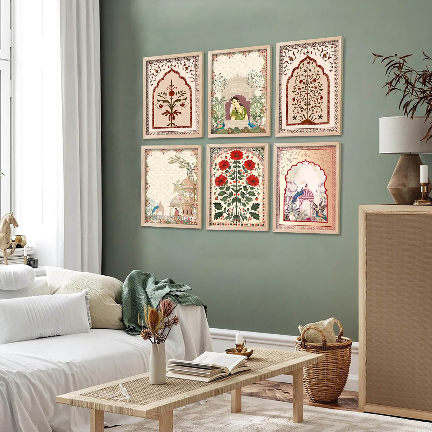 Pichwai Framed Art Prints | Traditional Indian Design, Set of 6 4