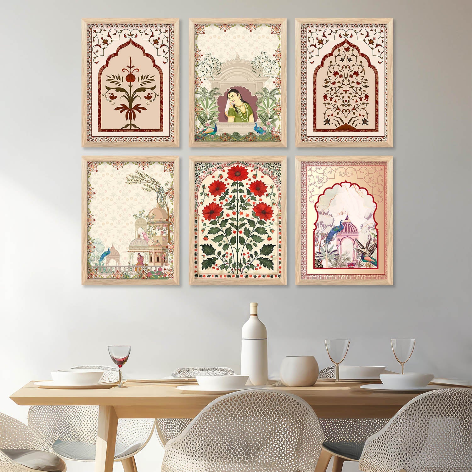 Pichwai Framed Art Prints | Traditional Indian Design, Set of 6 5