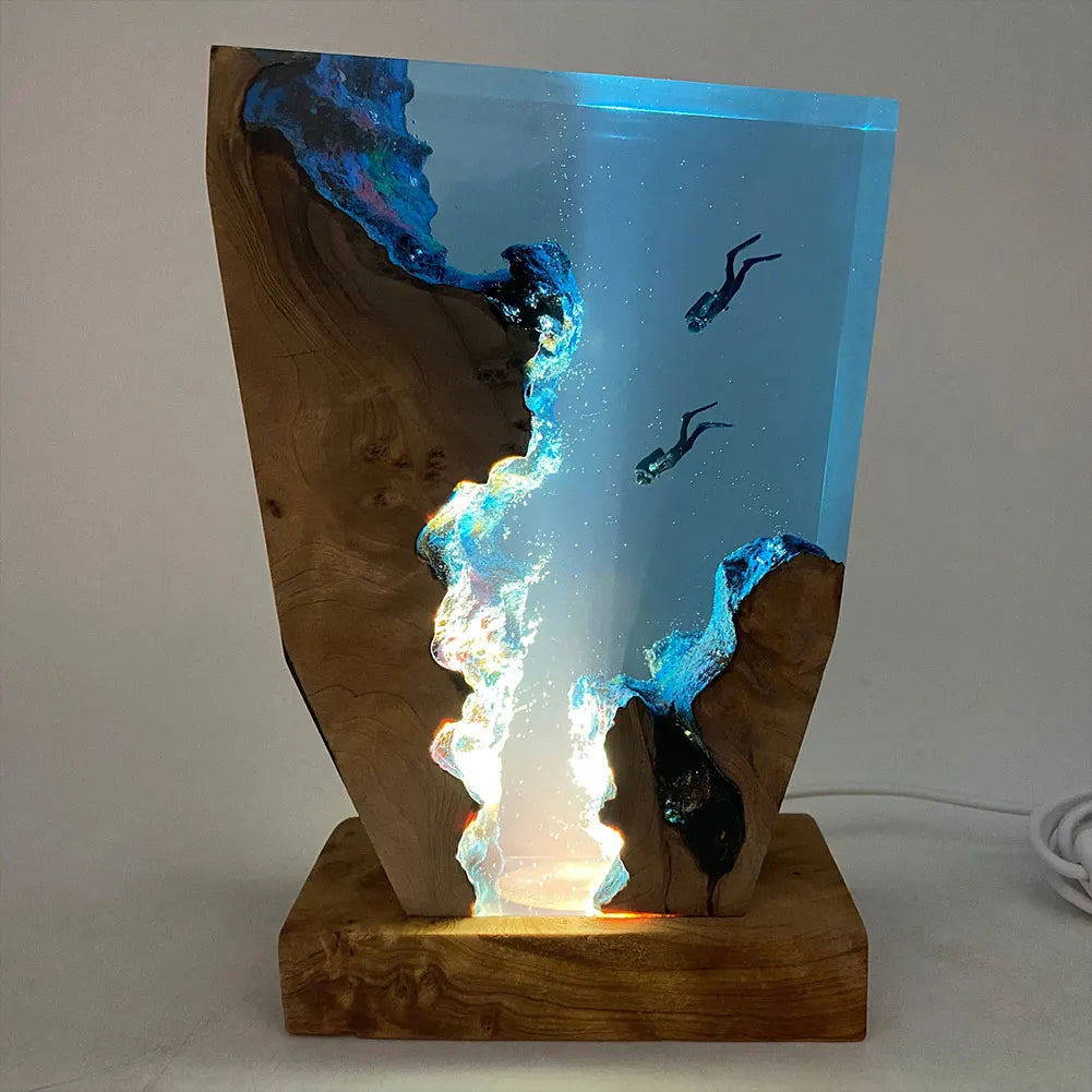 Sandy Diver Table Lamp | Unique Resin Design, Decorative Bedroom Light 3