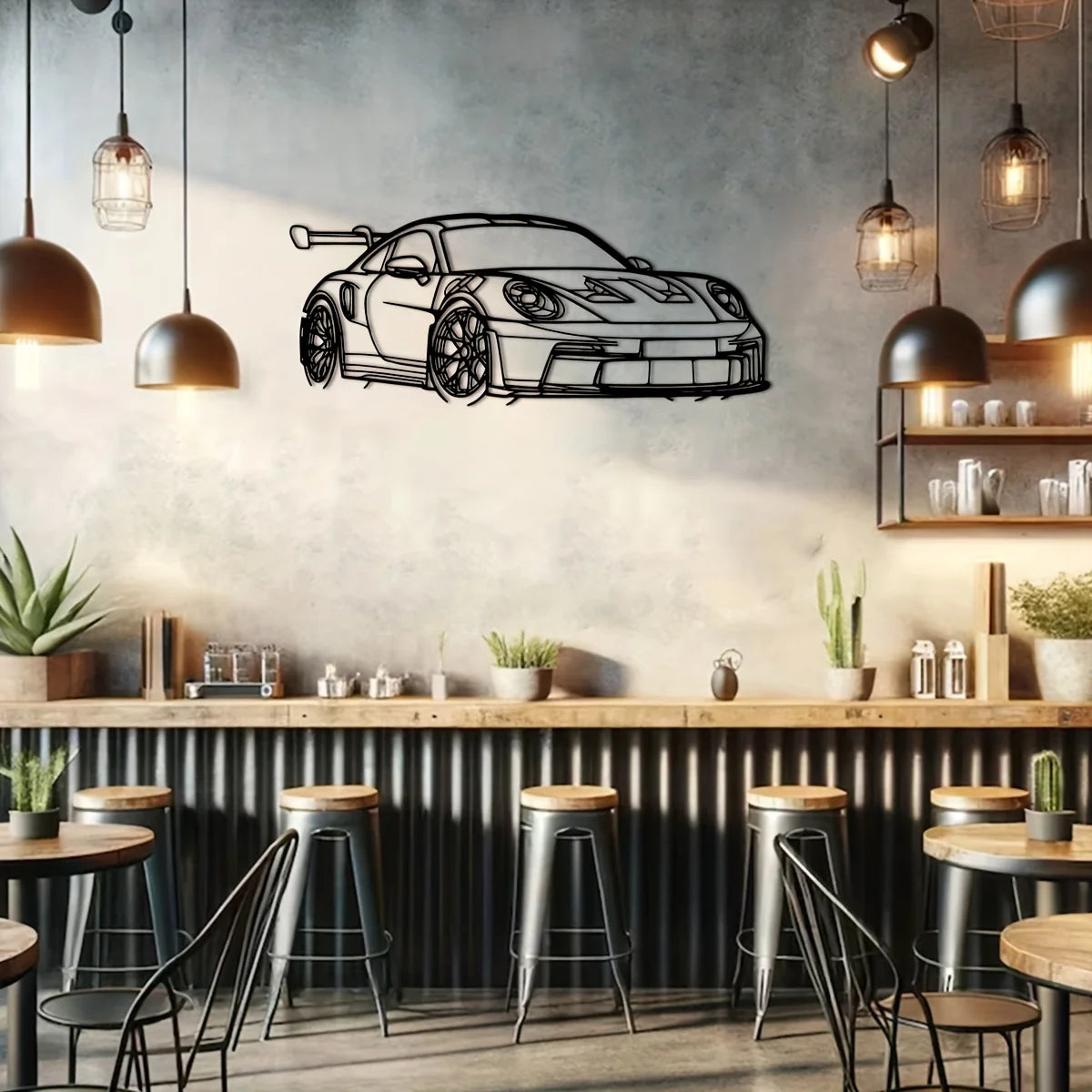 Sleek Iron Supercar Wall Art | Modern Decor for Car Enthusiasts 5