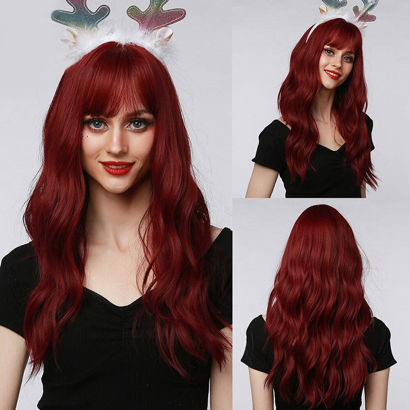 Sophie Women's Wavy Wig | Ombre Pink with Bangs 18