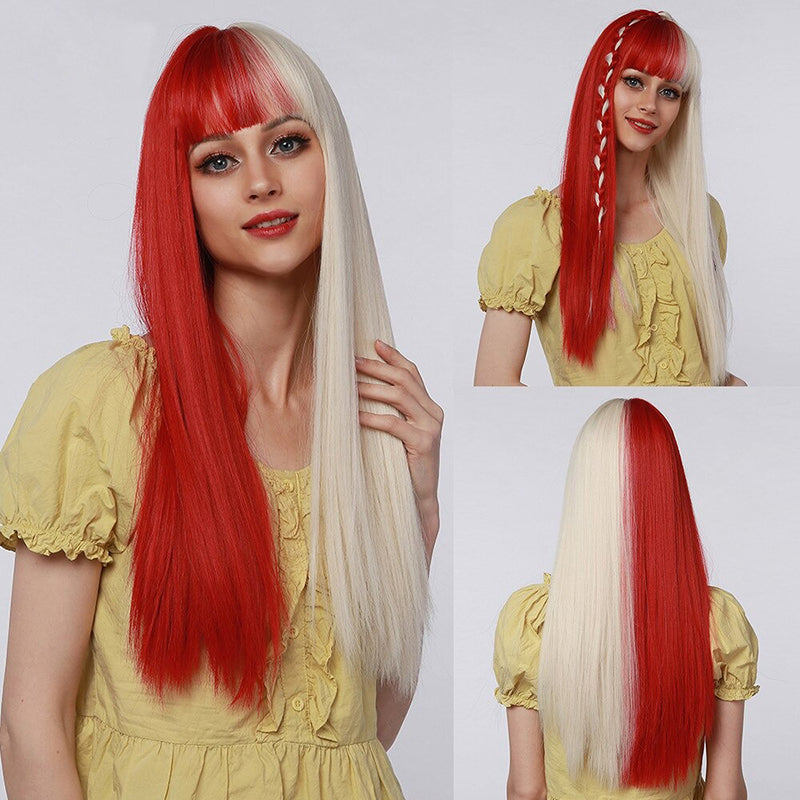 Sophie Women's Wavy Wig | Ombre Pink with Bangs 32