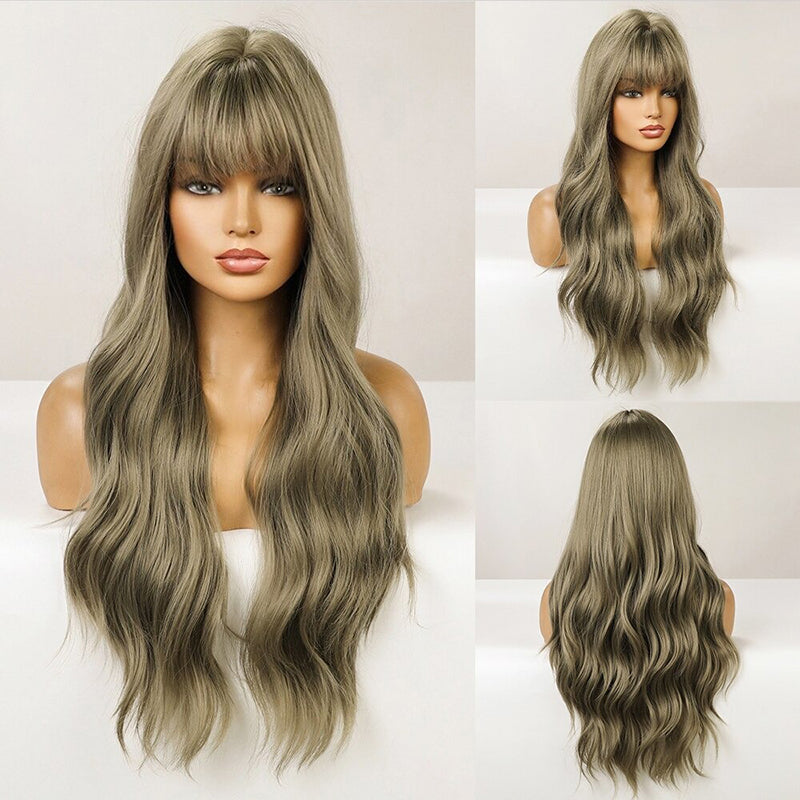 Sophie Women's Wavy Wig | Ombre Pink with Bangs 37