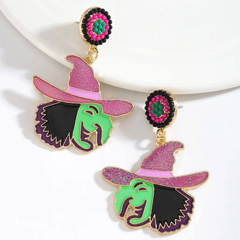 Sparky Women's Drop Earrings | Ghost and Pumpkin Design 7