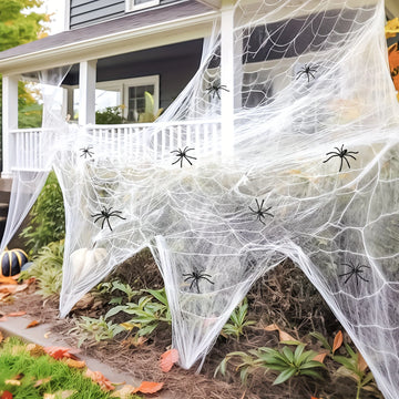 Spooktacular Spider Webs Halloween Decor | 60 Soft Cobwebs & 10 Spiders, Indoor/Outdoor 0
