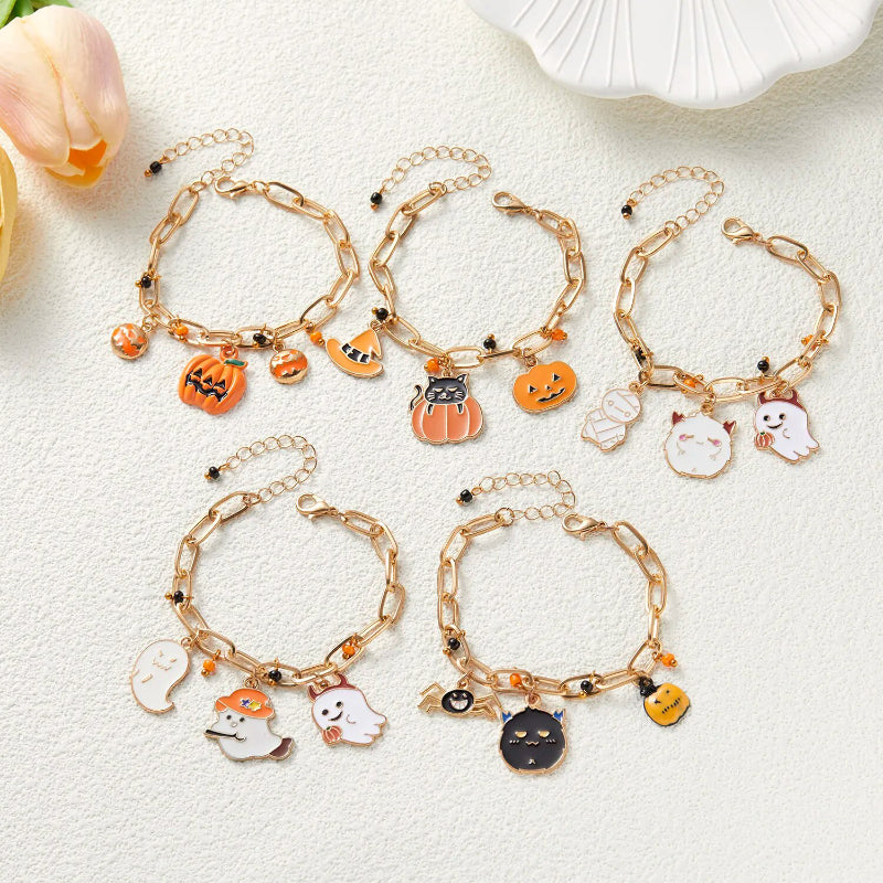 Tara Women's Bracelet | Halloween-Themed Multi-Charm, Adjustable Zinc Alloy 5