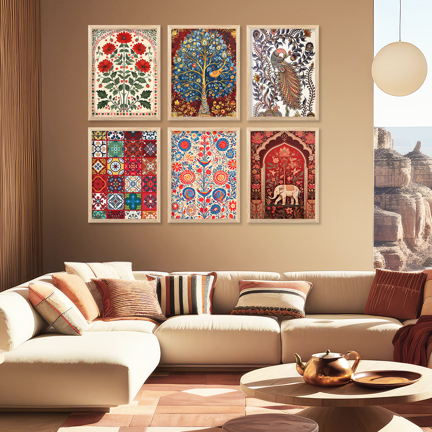 Tina Home Decor Framed Art Prints | Traditional Indian Art Set of 6 4