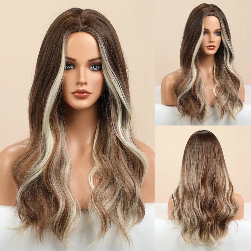 Vera Women's Long Wavy Wig | Ombre Pink, Synthetic Fiber 13