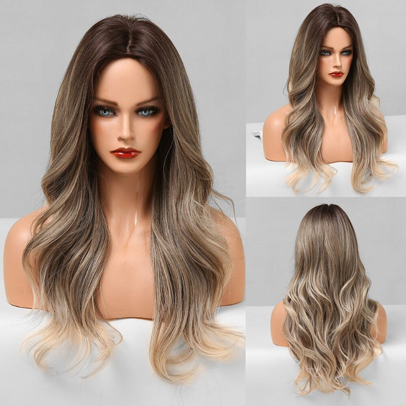 Vera Women's Long Wavy Wig | Ombre Pink, Synthetic Fiber 14