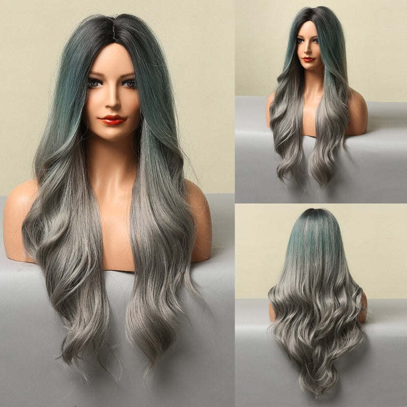 Vera Women's Long Wavy Wig | Ombre Pink, Synthetic Fiber 15