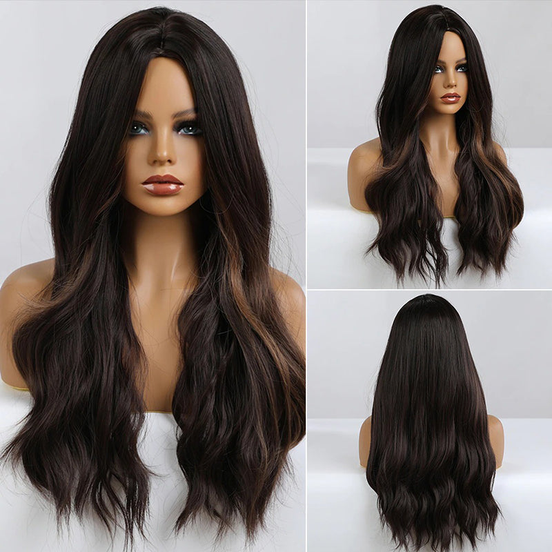 Vera Women's Long Wavy Wig | Ombre Pink, Synthetic Fiber 28