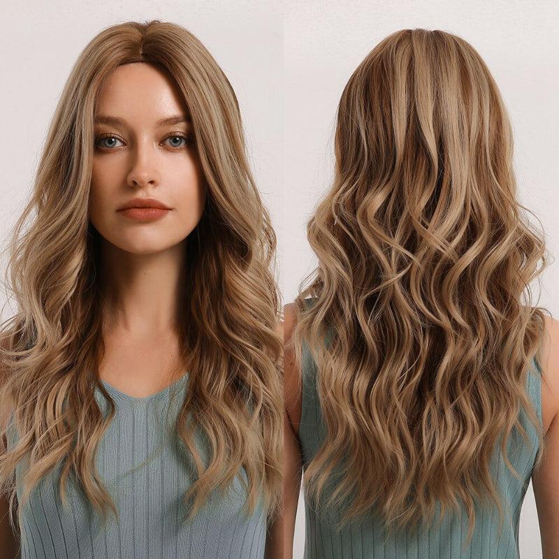 Vera Women's Long Wavy Wig | Ombre Pink, Synthetic Fiber 29