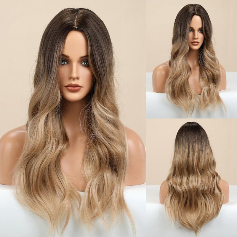 Vera Women's Long Wavy Wig | Ombre Pink, Synthetic Fiber 33