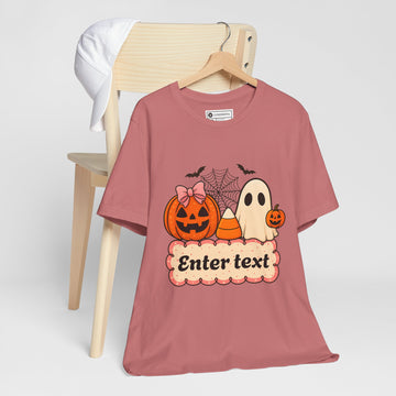 Personalized Halloween Girl Halloween Themed Unisex Tee - Fun Spooky Shirt for Fall,